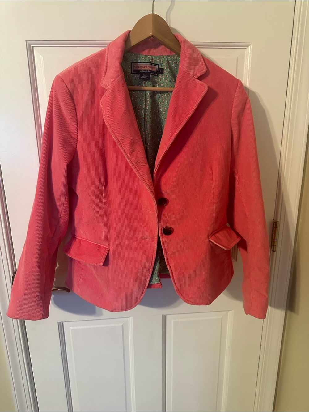 Vineyard Vines Pink Corduroy Blazer